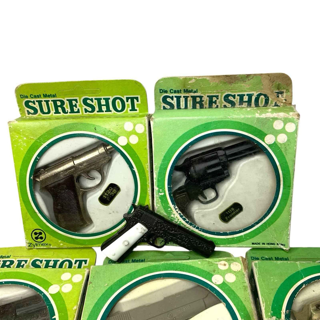Vintage Bundle 6x Sure Shot Die Cast Mini Cap Gun by Zylmex 5 Boxed