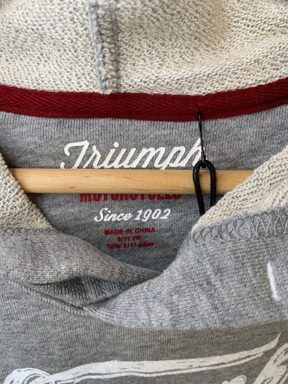 Triumph Motorcycles Boys Grey Hooded Jumper Hoodie Age 9-11 Years New with TagsT - photo 3