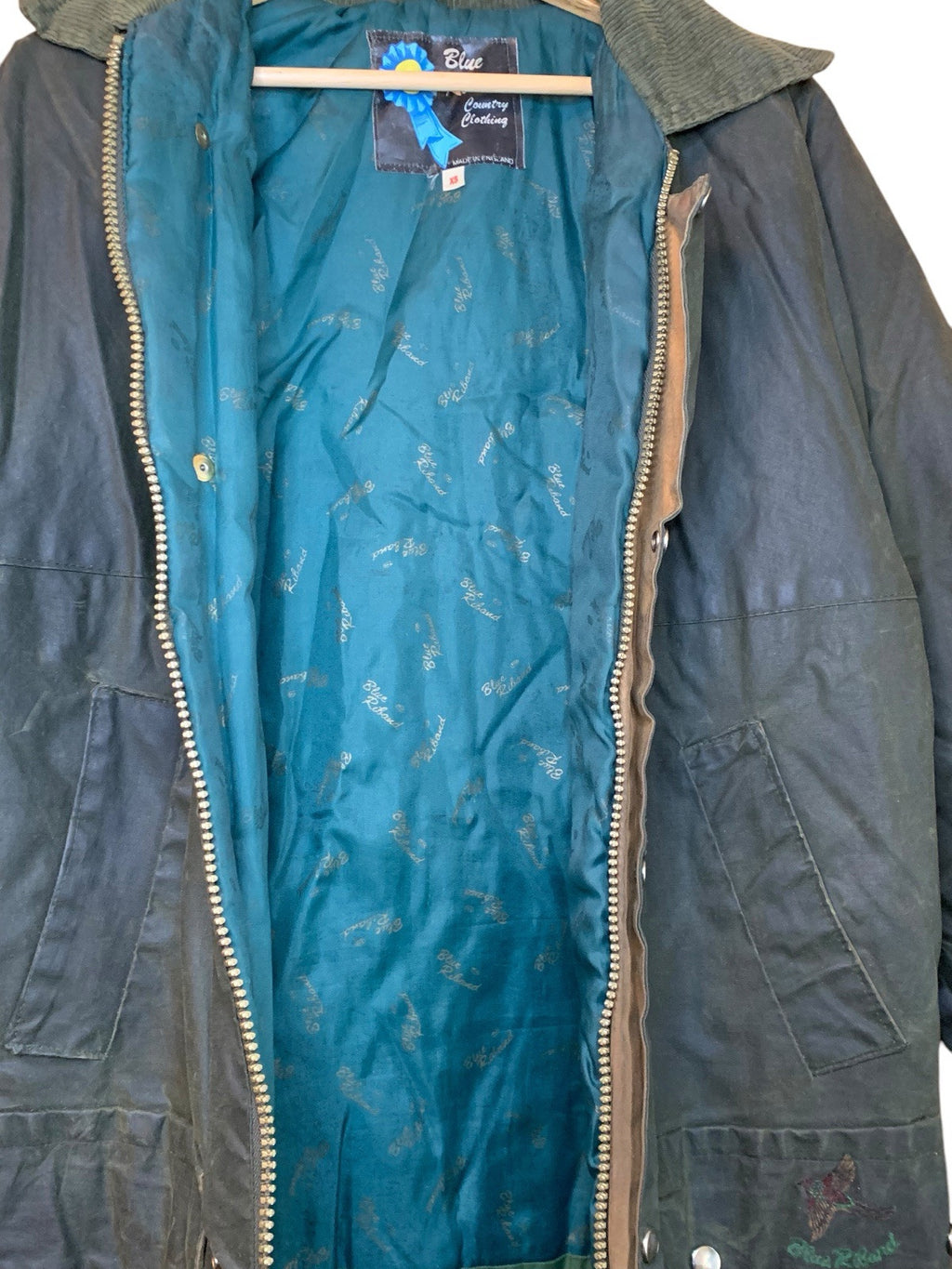 Blue Riband Country Clothing Vintage Green Wax Jacket Size XS - photo 4