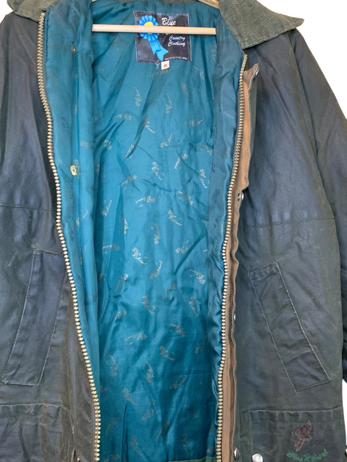 Blue Riband Country Clothing Vintage Green Wax Jacket Size XS - photo 4