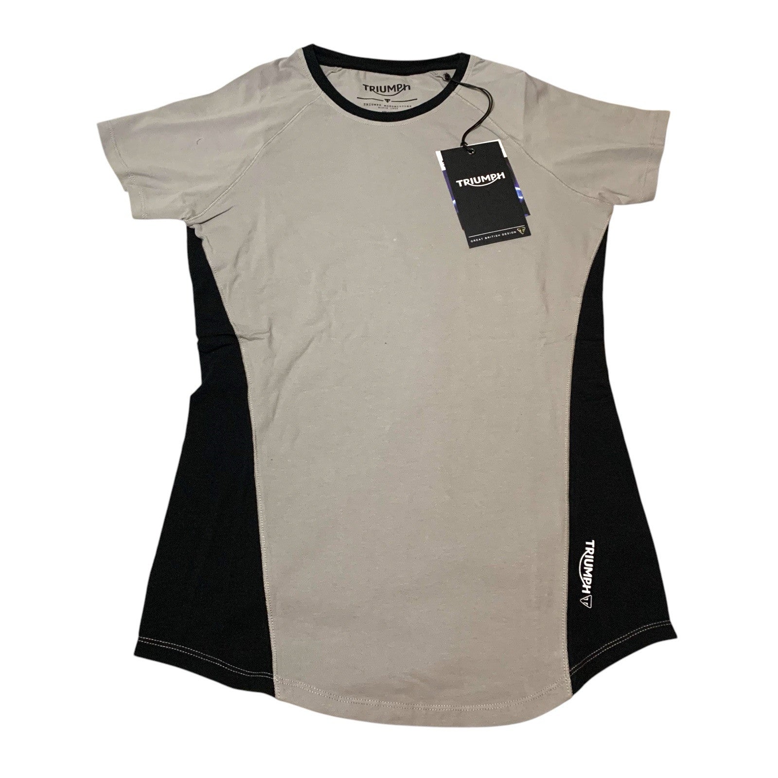 Triumph Ladies Base Layer Top XS Cool Down Tech Grey Black Short Sleeve BNWT