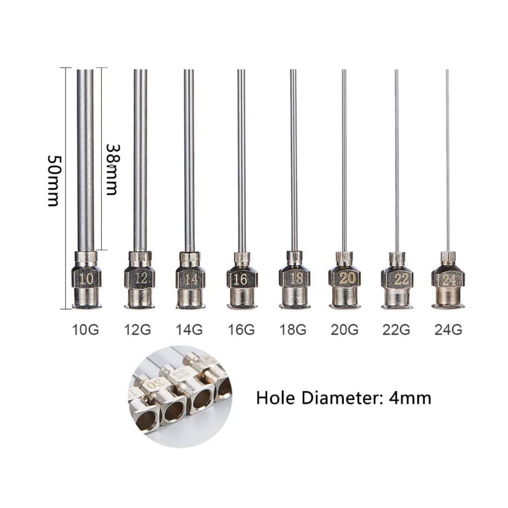 1.5" Blunt Stainless Steel Tip Syringe Needle Cap Oil Glue Ink Dispensing Liquid Glue Syringe Tips by TheVoyageBird