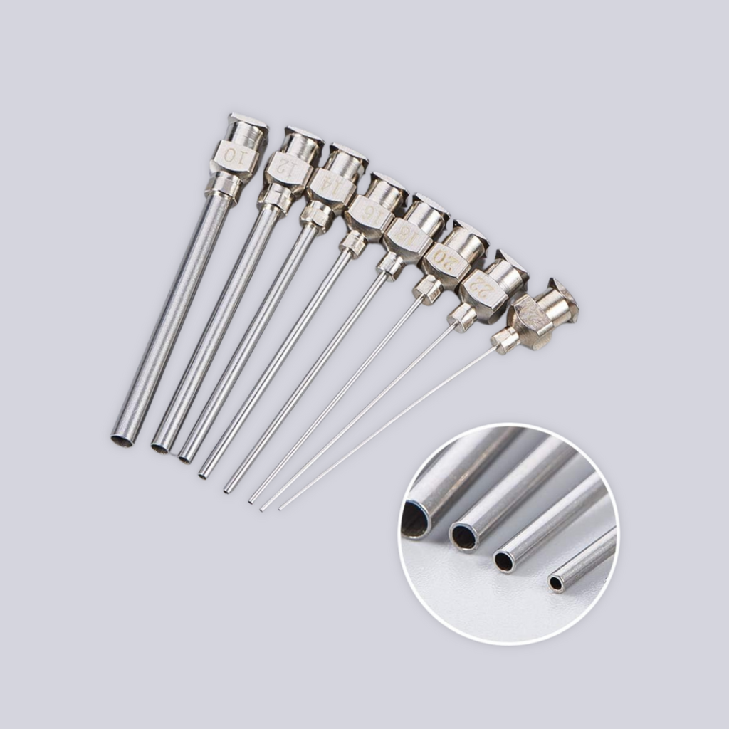 1.5" Blunt Stainless Steel Tip Syringe Needle Cap Oil Glue Ink Dispensing Liquid Glue Syringe Tips by TheVoyageBird