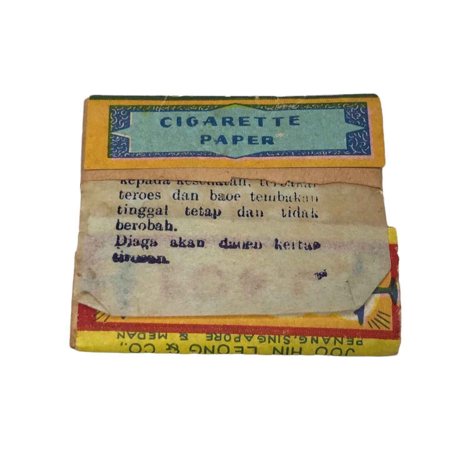 1940s Singapore Cigarette Rolling Papers - Joo Jin Leong & Co. DC-3 Plane RARE