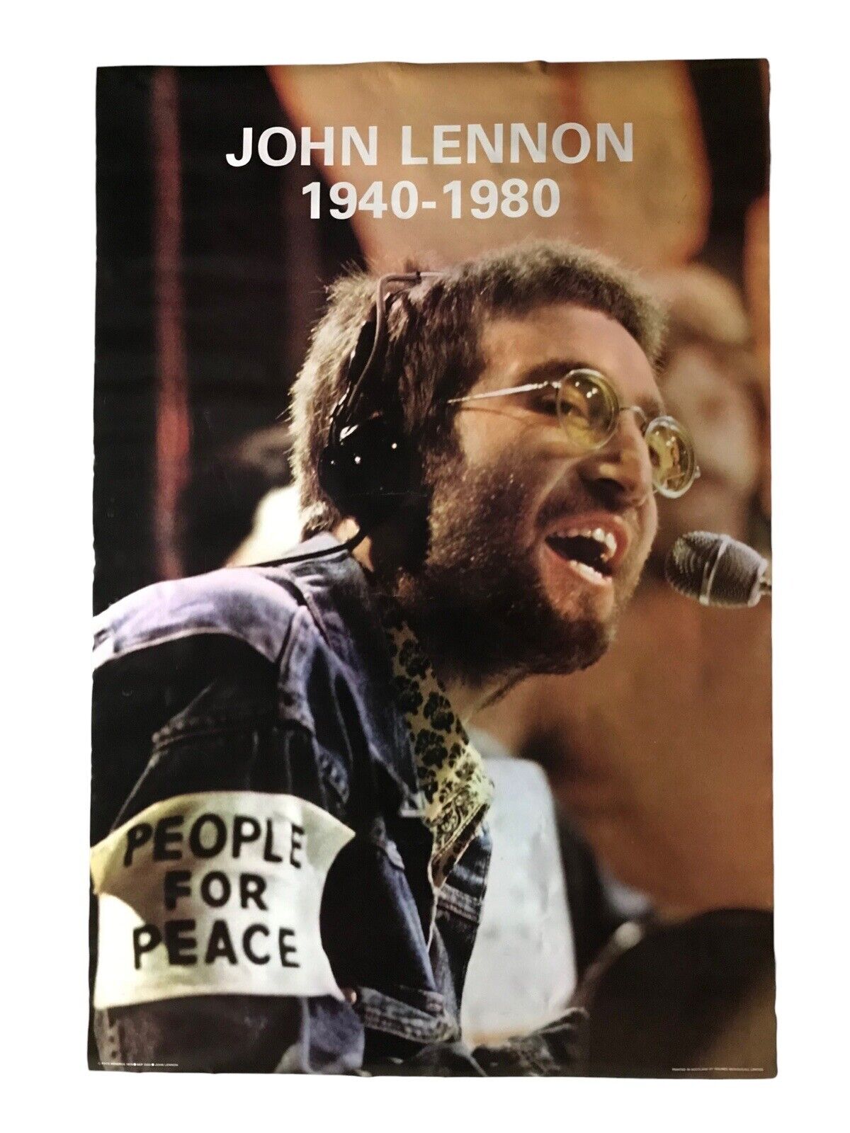 1980s John Lennon Memorial Pin-Up Poster - Original by Pace Minerva No 88 - RARE Band Posters by TheVoyageBird