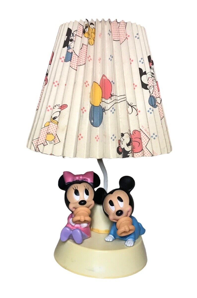Walt Disney Baby Mickey and Minnie Mouse Nursery Lamp Night Light Shade 1984 Other Contemporary Disney by TheVoyageBird