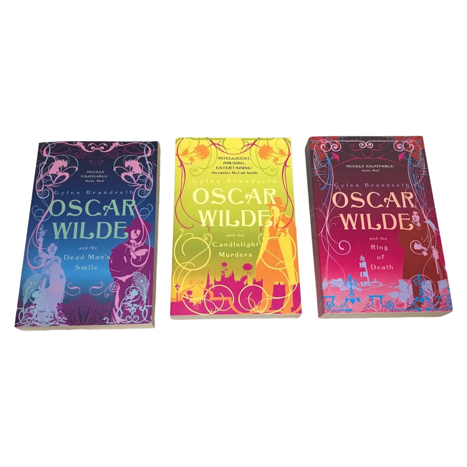 3x Gyles Brandreth Oscar Wilde Books - Dead Man's Smile, Candlelight, Ring Mystery Books by TheVoyageBird