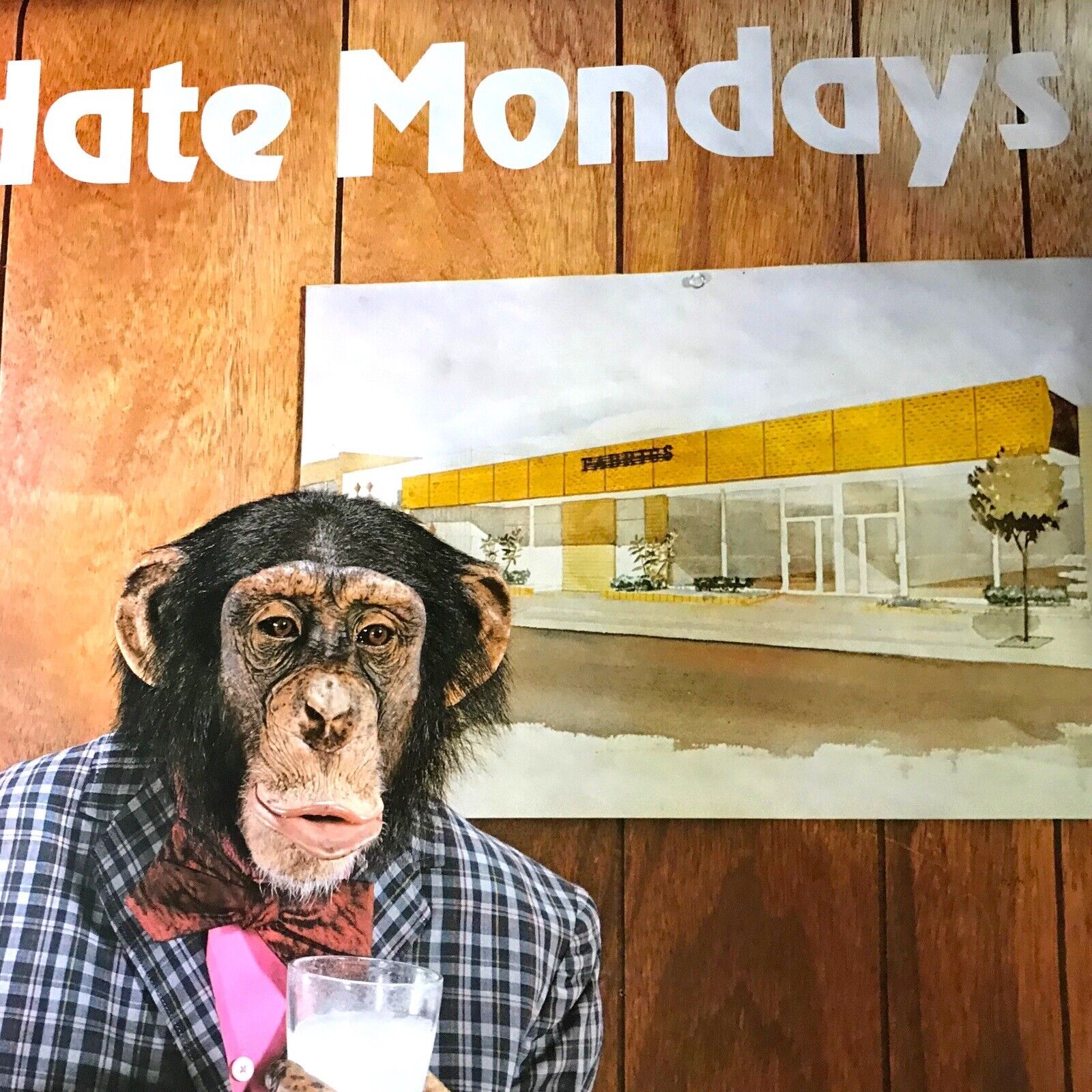 I Hate Mondays - Original Vintage Pace Minerva Monkey Ape Chimpanzee Poster 1981 Novelty Posters by TheVoyageBird