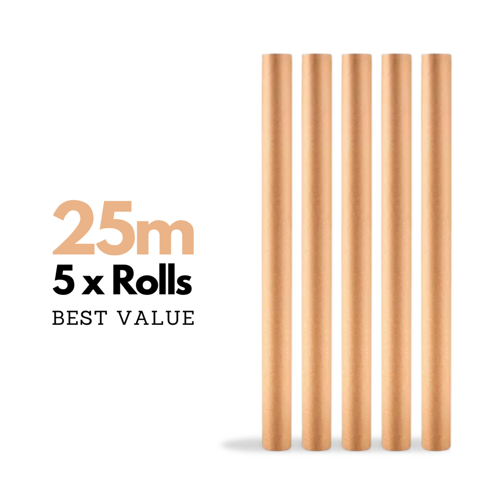 Kraft Eco Friendly Recyclable Wrapping Paper Rolls Brown Gift Wrap 5, 10, or 25m Wrapping Paper by TheVoyageBird