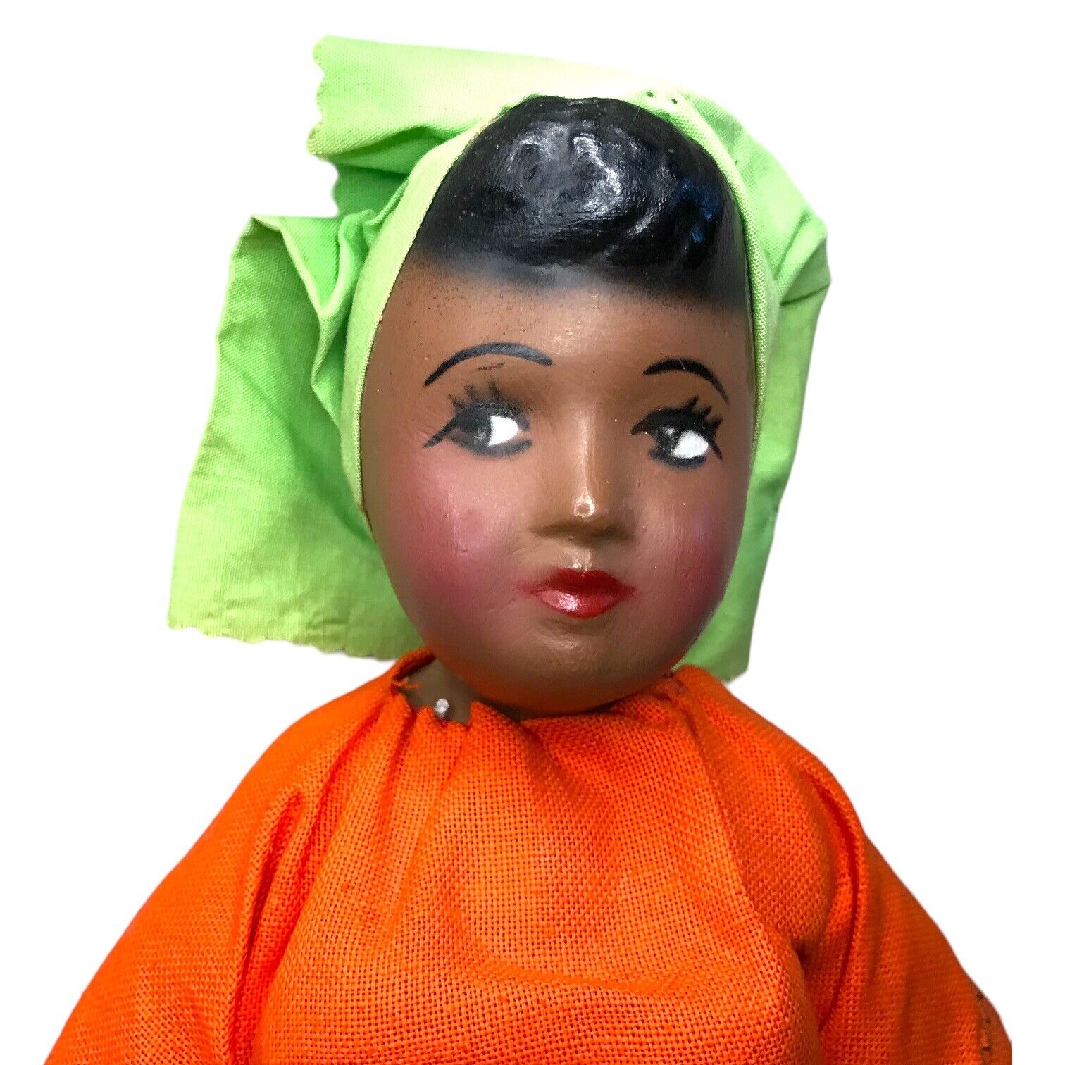 Latin American African Ethnic Black Porcelain Cloth Rag Doll with Dress Clothes Antique Dolls by TheVoyageBird