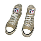 MLB New York Yankees Shoes Trainers Size 7.5 in Beige Suede Lined Trainers by TheVoyageBird