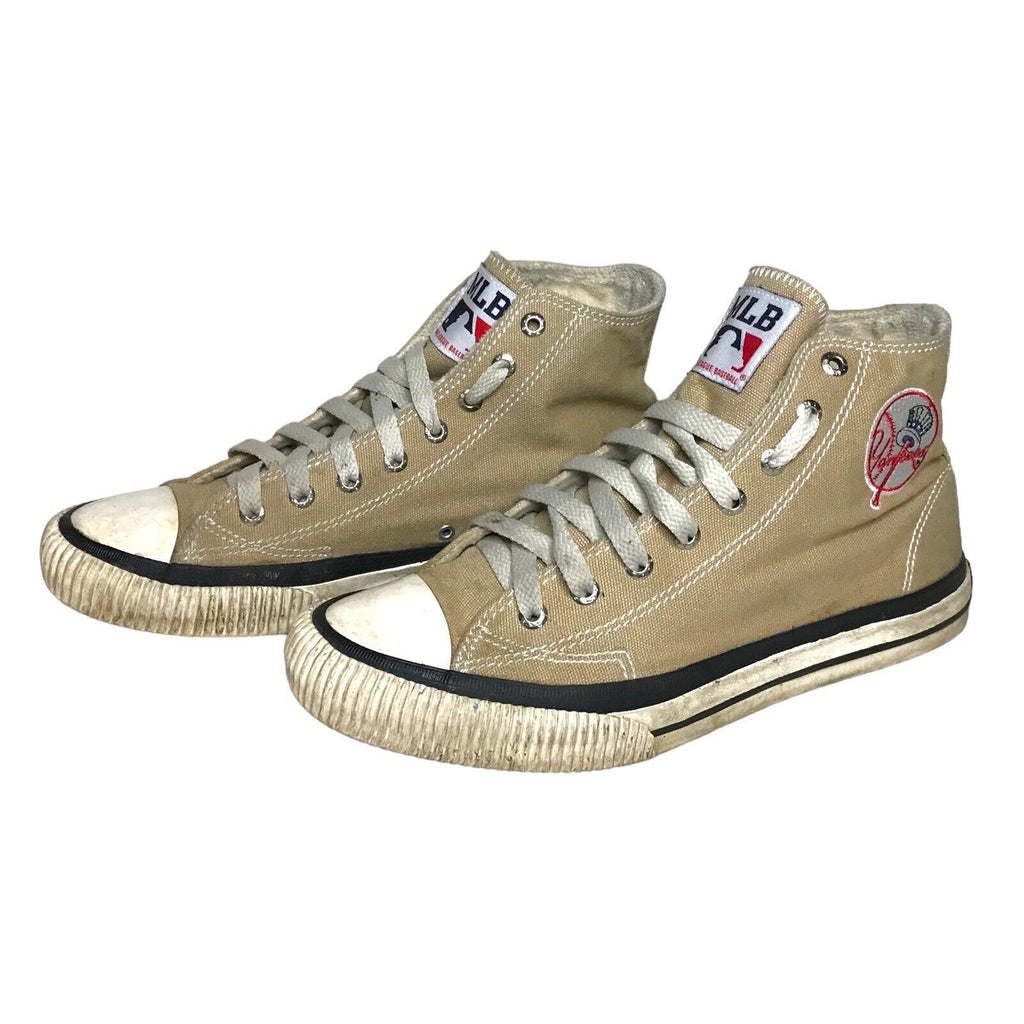 MLB New York Yankees Shoes Trainers Size 7.5 in Beige Suede Lined Trainers by TheVoyageBird