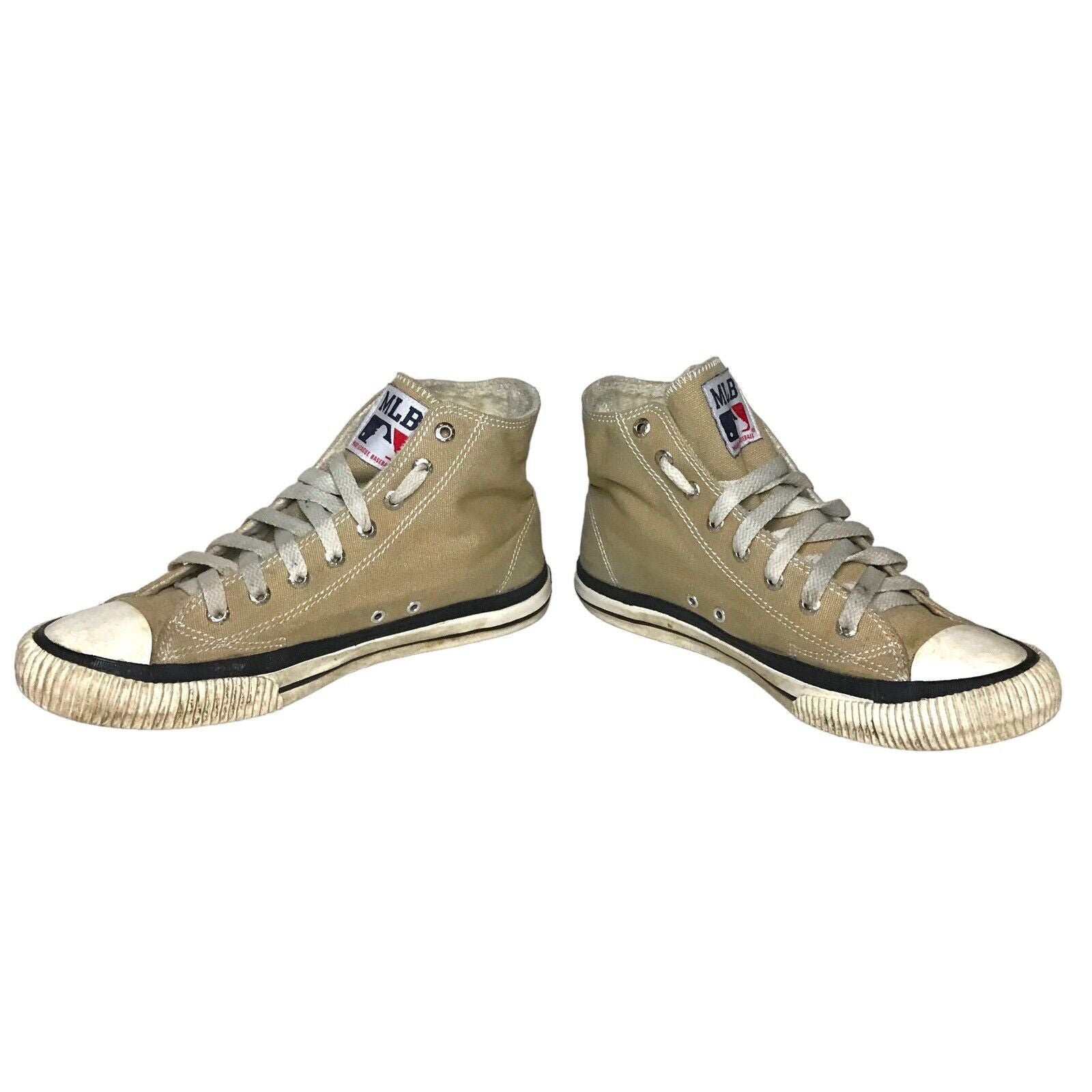 MLB New York Yankees Shoes Trainers Size 7.5 in Beige Suede Lined Trainers by TheVoyageBird