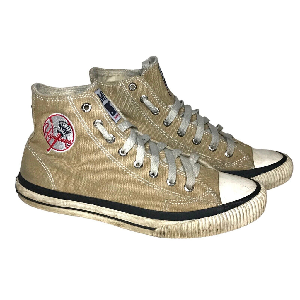 MLB New York Yankees Shoes Trainers Size 7.5 in Beige Suede Lined Trainers by TheVoyageBird