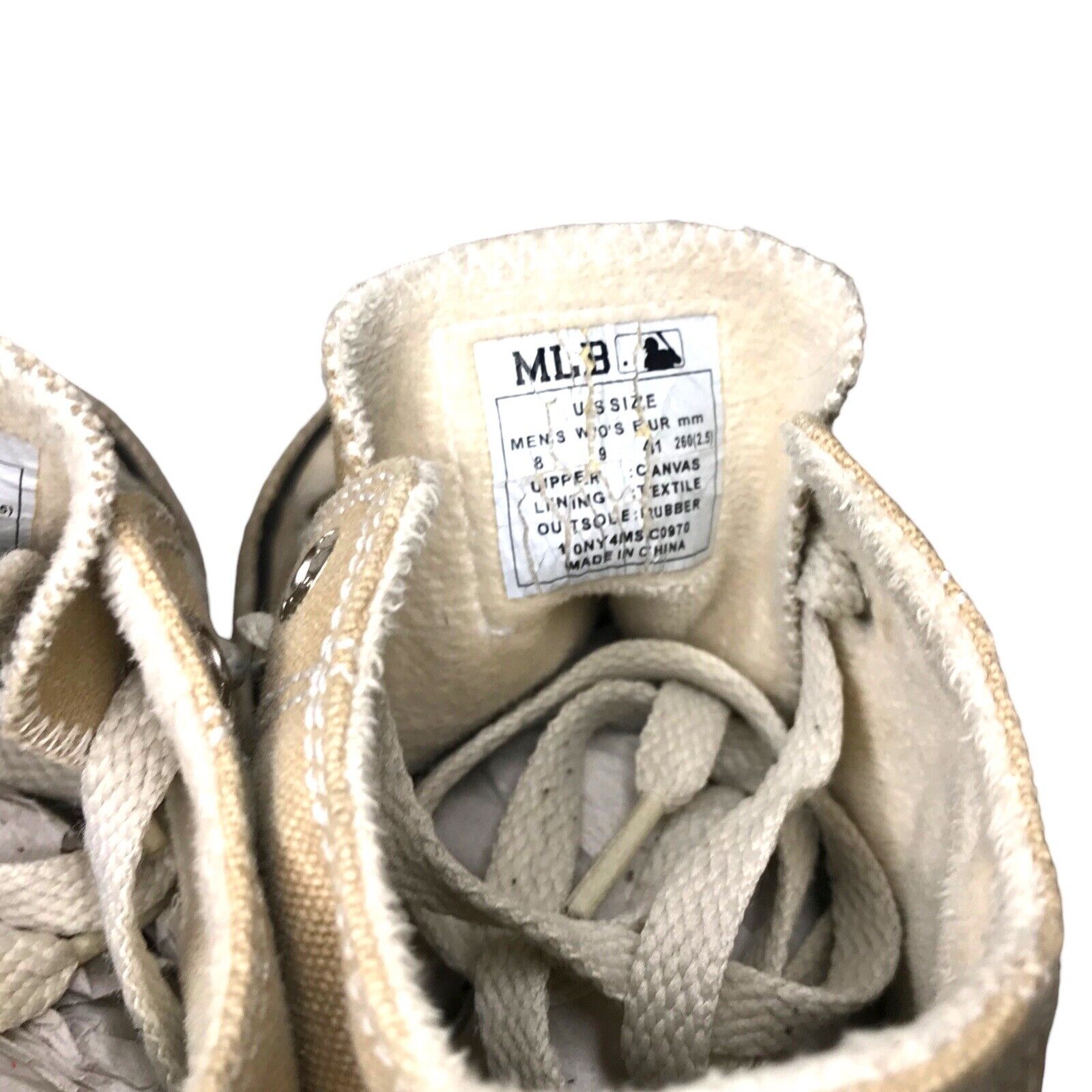 MLB New York Yankees Shoes Trainers Size 7.5 in Beige Suede Lined Trainers by TheVoyageBird
