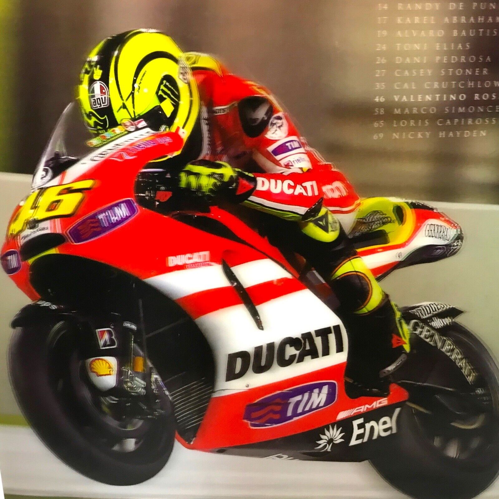 Valentino 46 Rossi Sports Bike Racing 3D Lenticular Mural Wall Poster Wall Decals & Stickers by TheVoyageBird