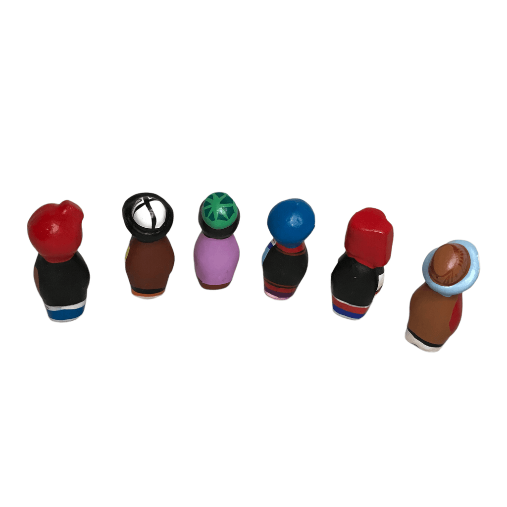 Vintage Chinese Miniature Clay Figurines, Minjianniren Figurines Set of 6, Boxed