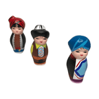 Vintage Chinese Miniature Clay Figurines, Minjianniren Figurines Set of 6, Boxed