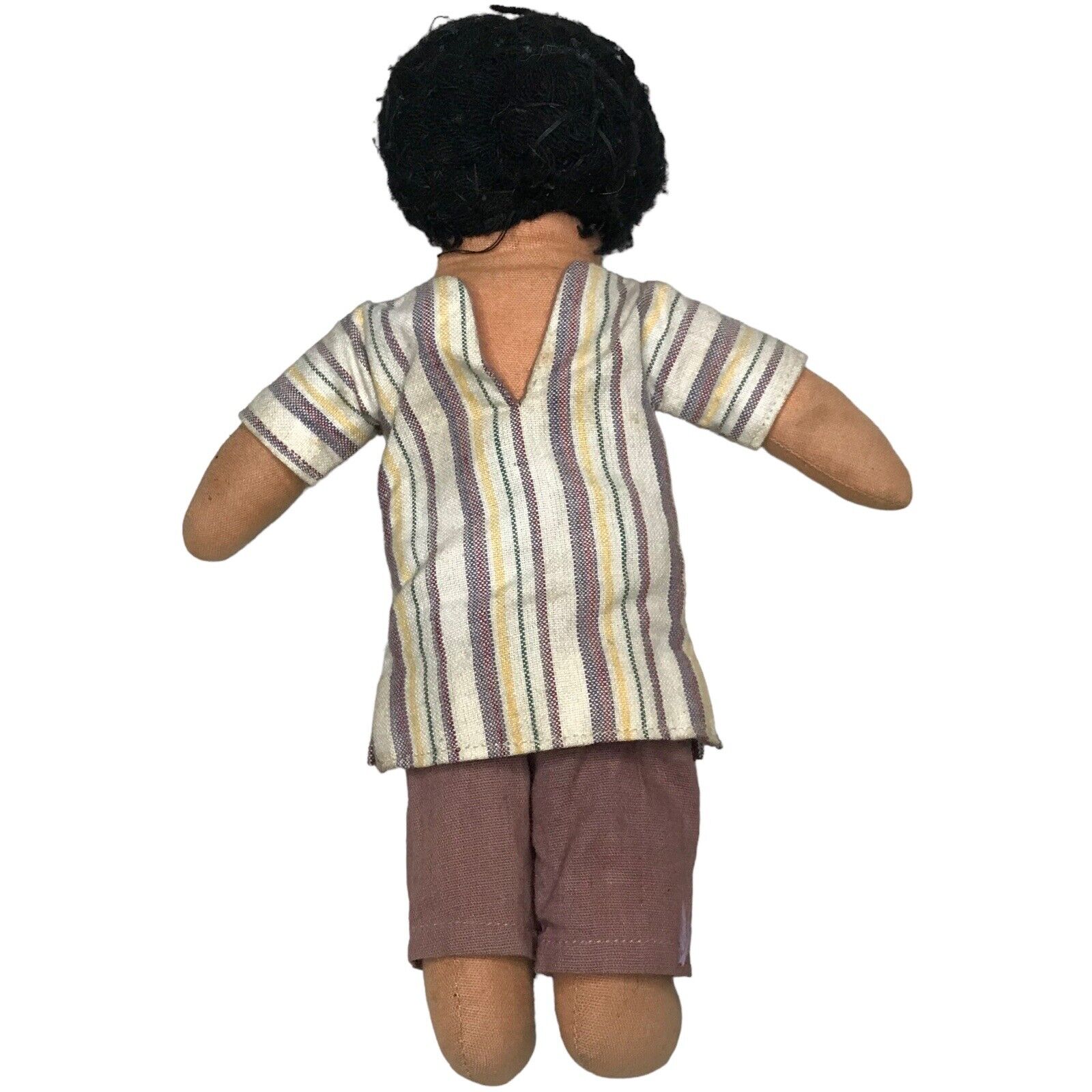 Vintage Cloth Indian Ethnic Costume Rag Doll with Black Yarn Hair Vintage Dolls by TheVoyageBird