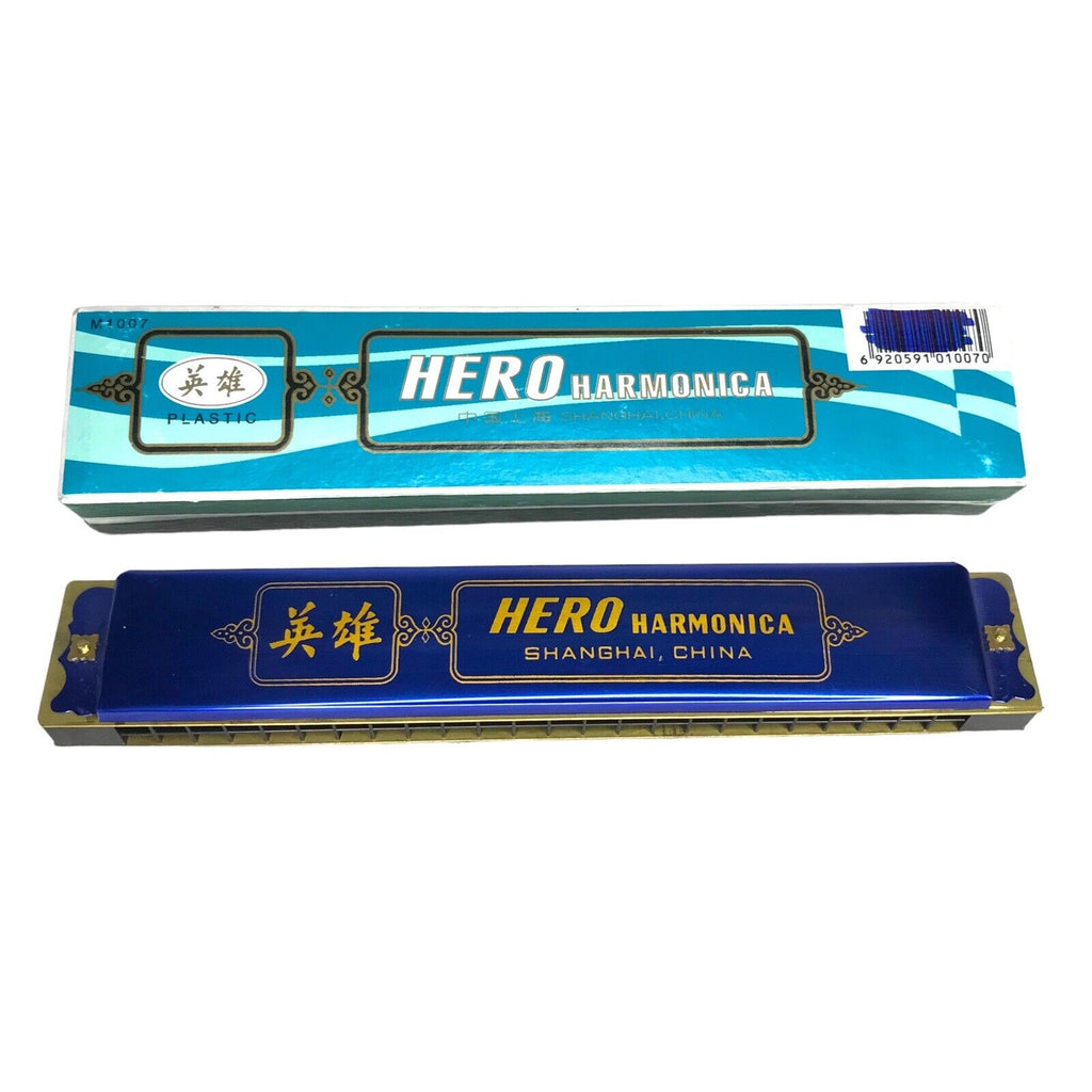 Vintage HERO Harmonica - 48 Note 180mm - Shanghai BLUE - New Old Stock 70s/80s Harmonicas by TheVoyageBird