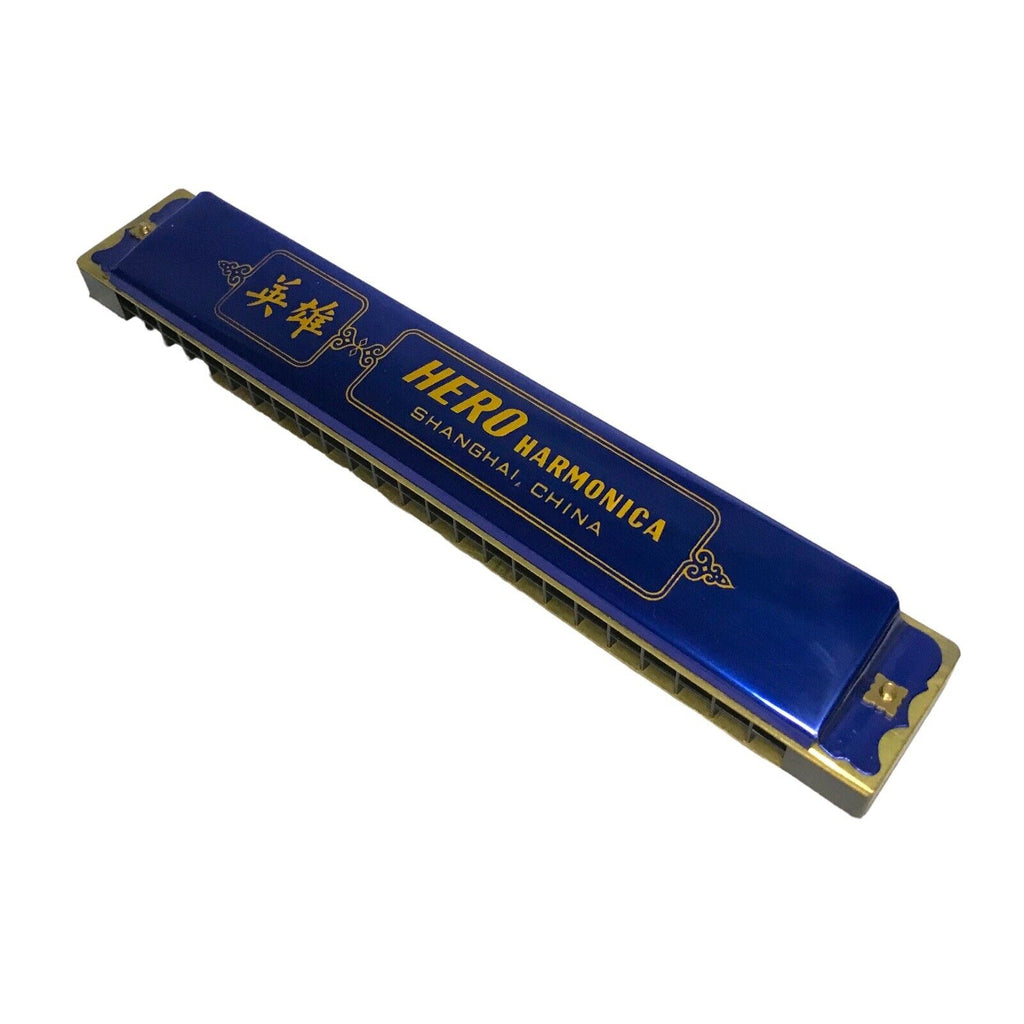 Vintage HERO Harmonica - 48 Note 180mm - Shanghai BLUE - New Old Stock 70s/80s Harmonicas by TheVoyageBird