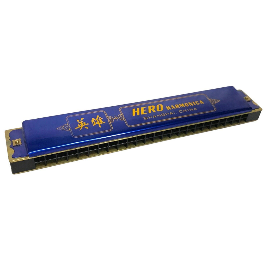 Vintage HERO Harmonica - 48 Note 180mm - Shanghai BLUE - New Old Stock 70s/80s Harmonicas by TheVoyageBird
