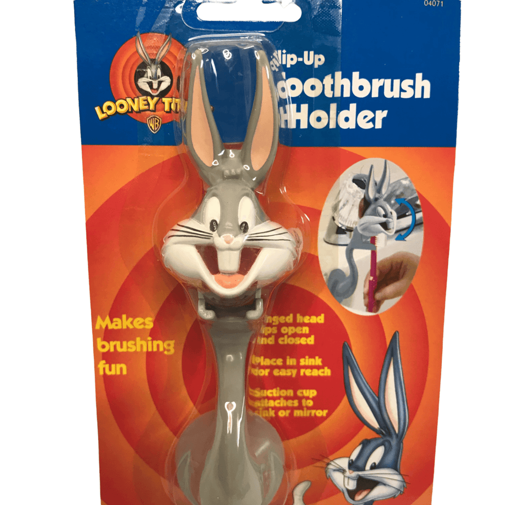 Vintage Looney Tunes Bugs Bunny Flip Up Toothbrush Holder RARE Mint On Card 1997