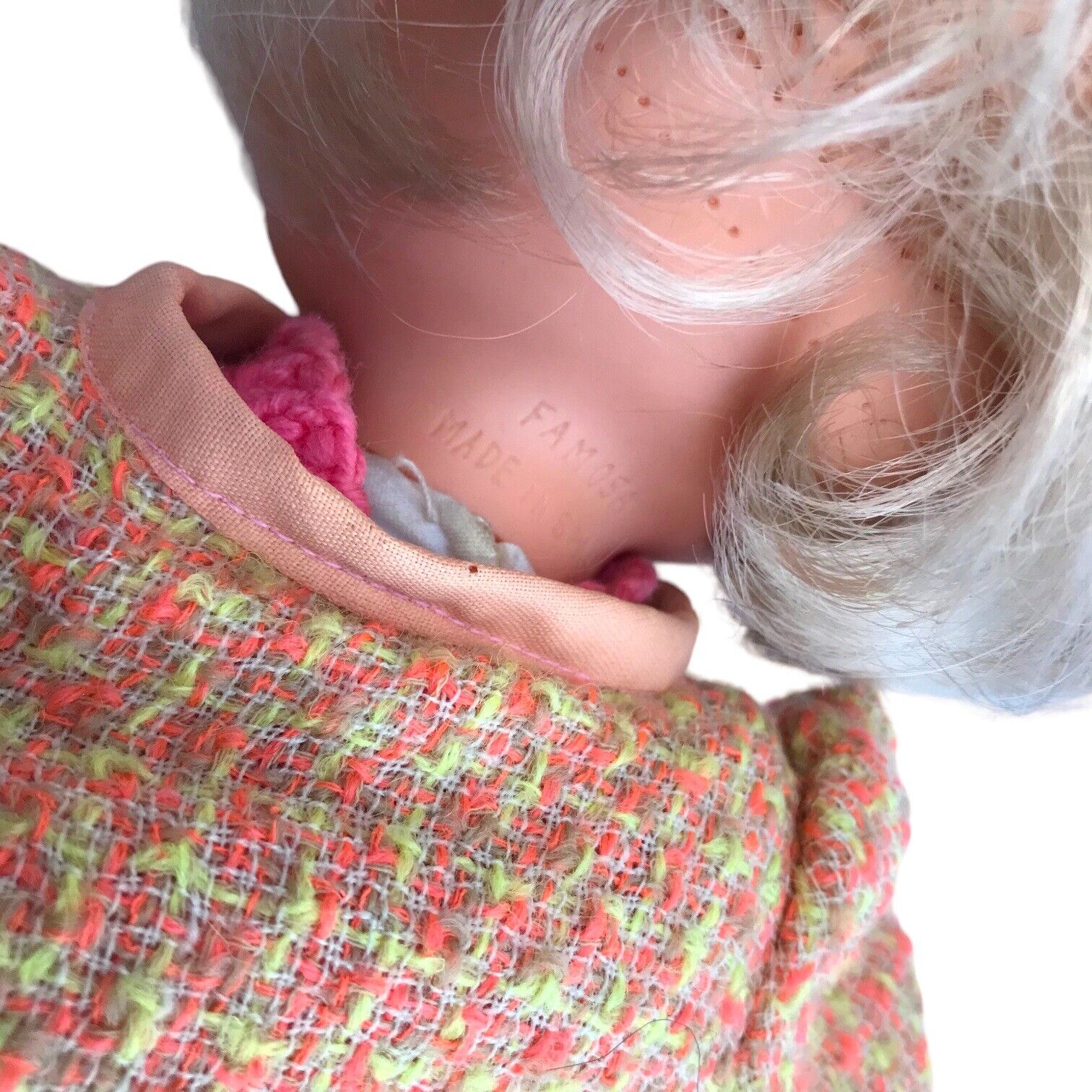 Vintage Unusual Thumbsucking Doll with Button Eyes & Outfit by Famosa Spain Vintage Dolls by TheVoyageBird