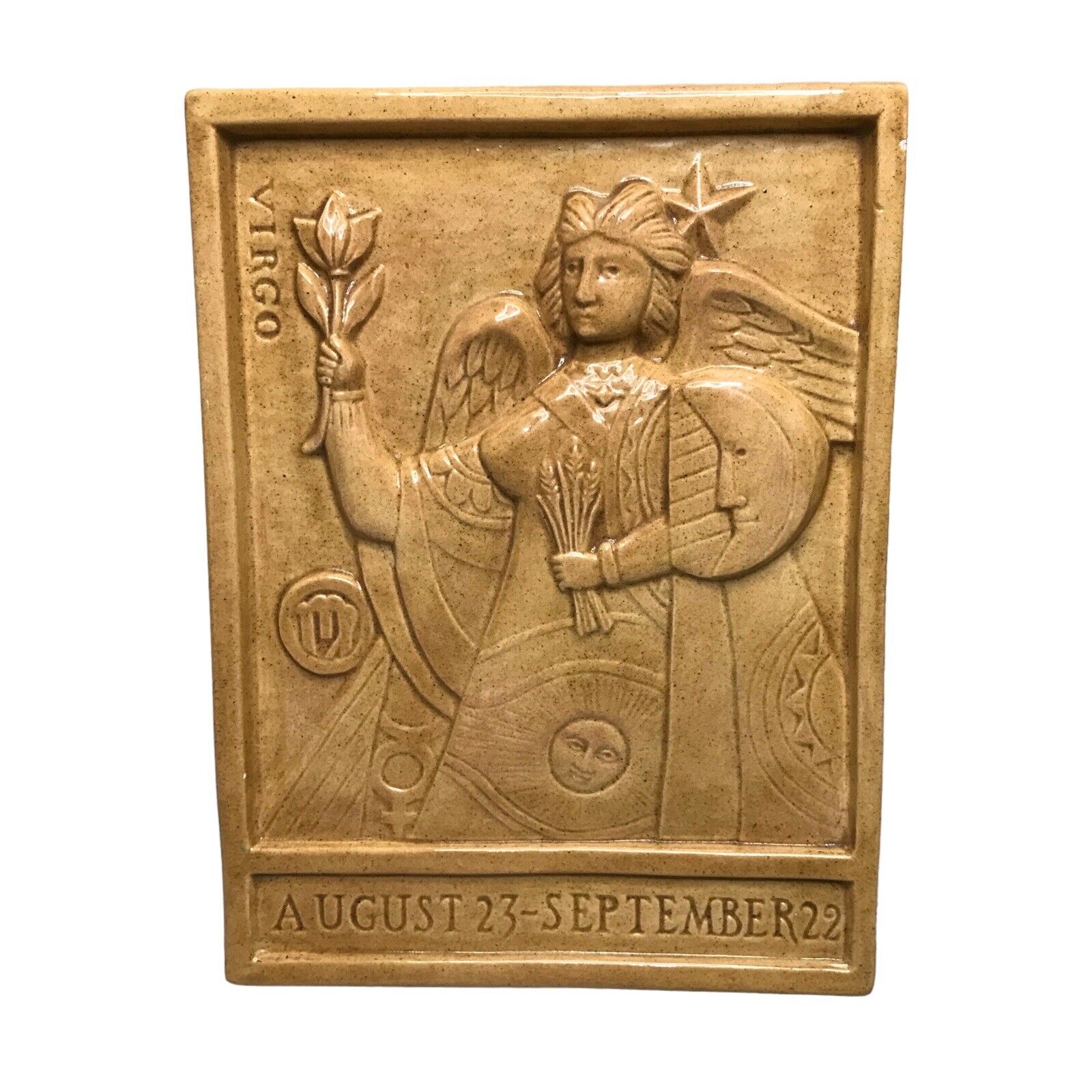 Vintage Virgo Star Sign Ceramic Rectangular Wall Plaque Zodiac Collectibles by TheVoyageBird