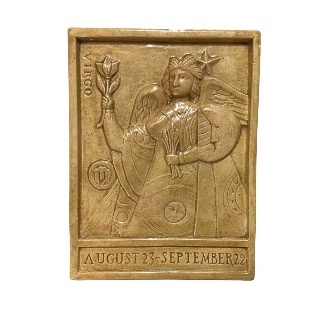Vintage Virgo Star Sign Ceramic Rectangular Wall Plaque Zodiac Collectibles by TheVoyageBird