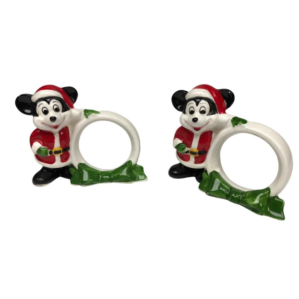 Vintage Walt Disney Christmas Xmas Napkin Rings Holders Mickey Mouse RARE Japan