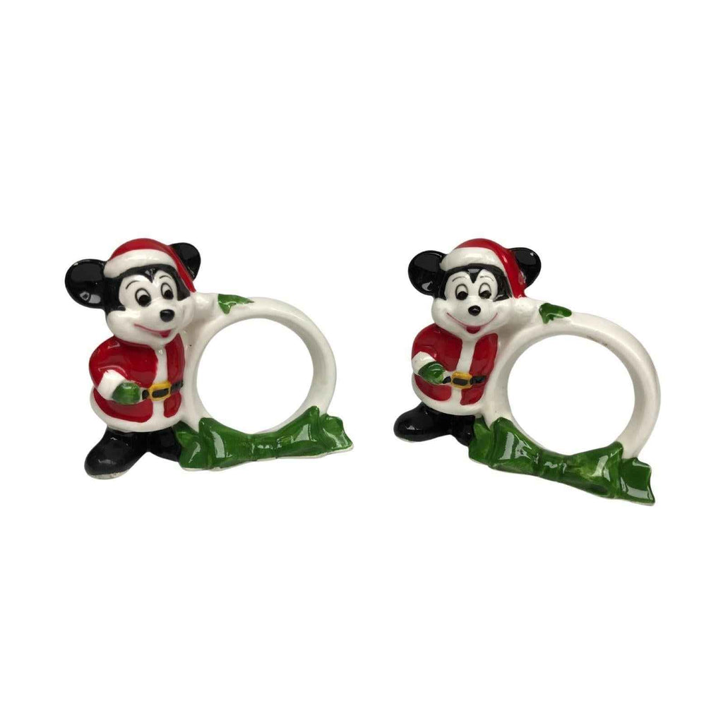 Vintage Walt Disney Christmas Xmas Napkin Rings Holders Mickey Mouse RARE Japan