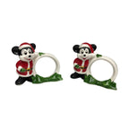 Vintage Walt Disney Christmas Xmas Napkin Rings Holders Mickey Mouse RARE Japan